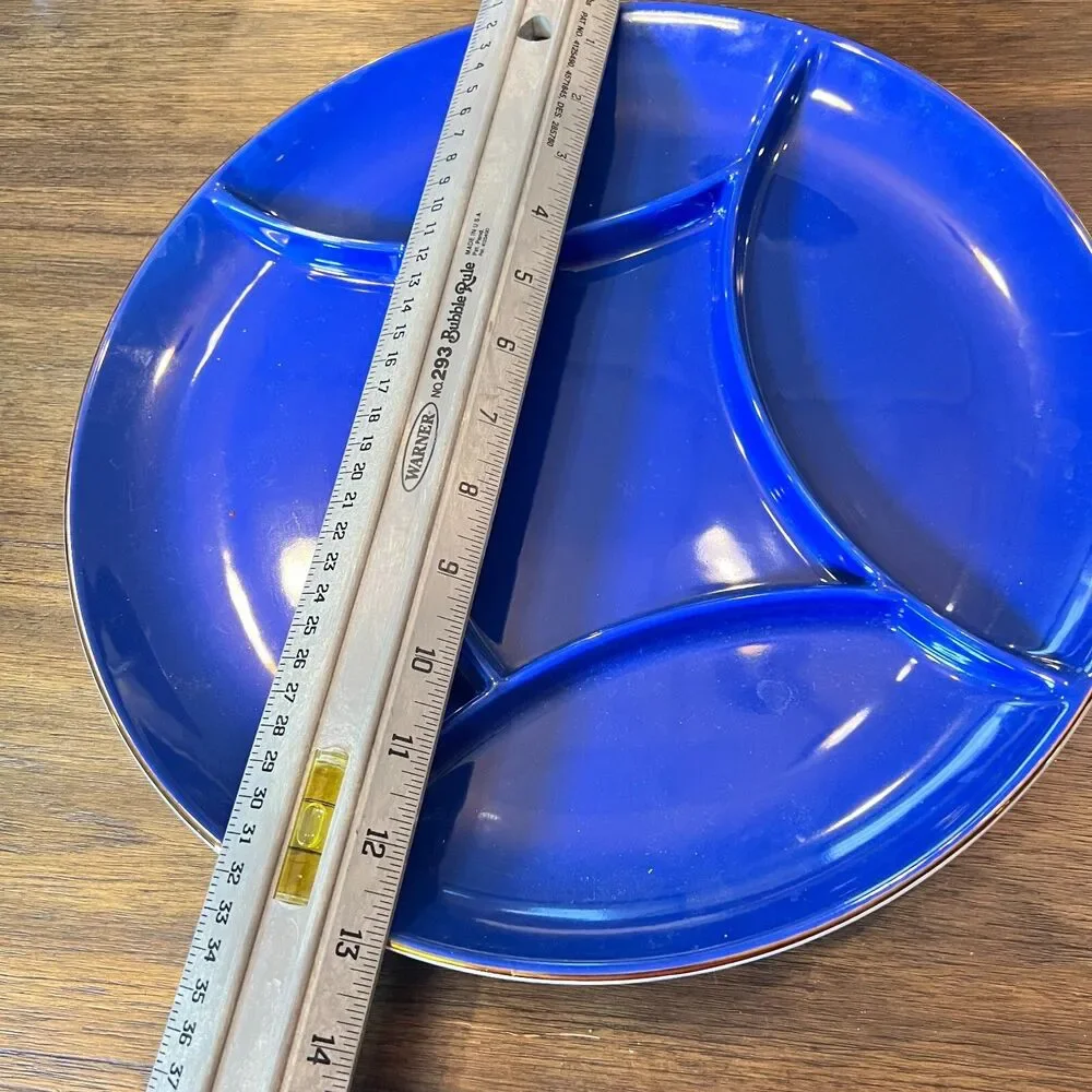 Tabitha Brown Target Stoneware Ceramic Wave Divided Serve Plate Platter table